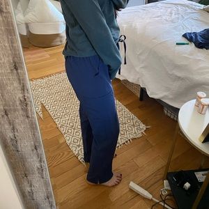 Navy blue scrub pants with pockets